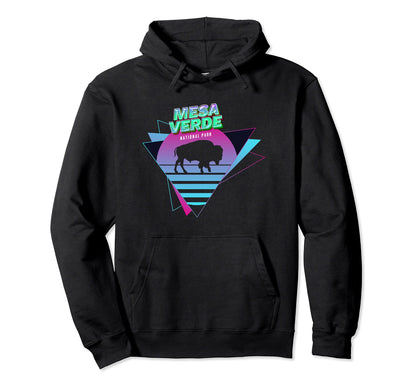 Vaporwave Mesa Verde National Park Hoodie - Fun Novelty Design Unisex