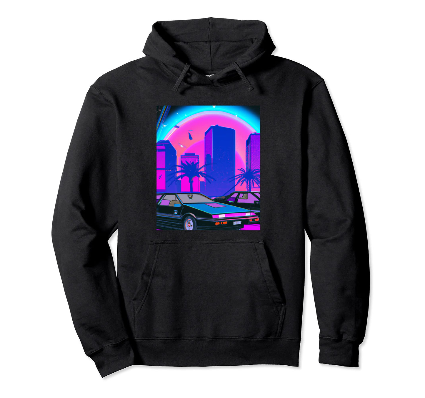 Vaporwave Aesthetic Synthwave City Hoodie - Unique Graphic Unisex