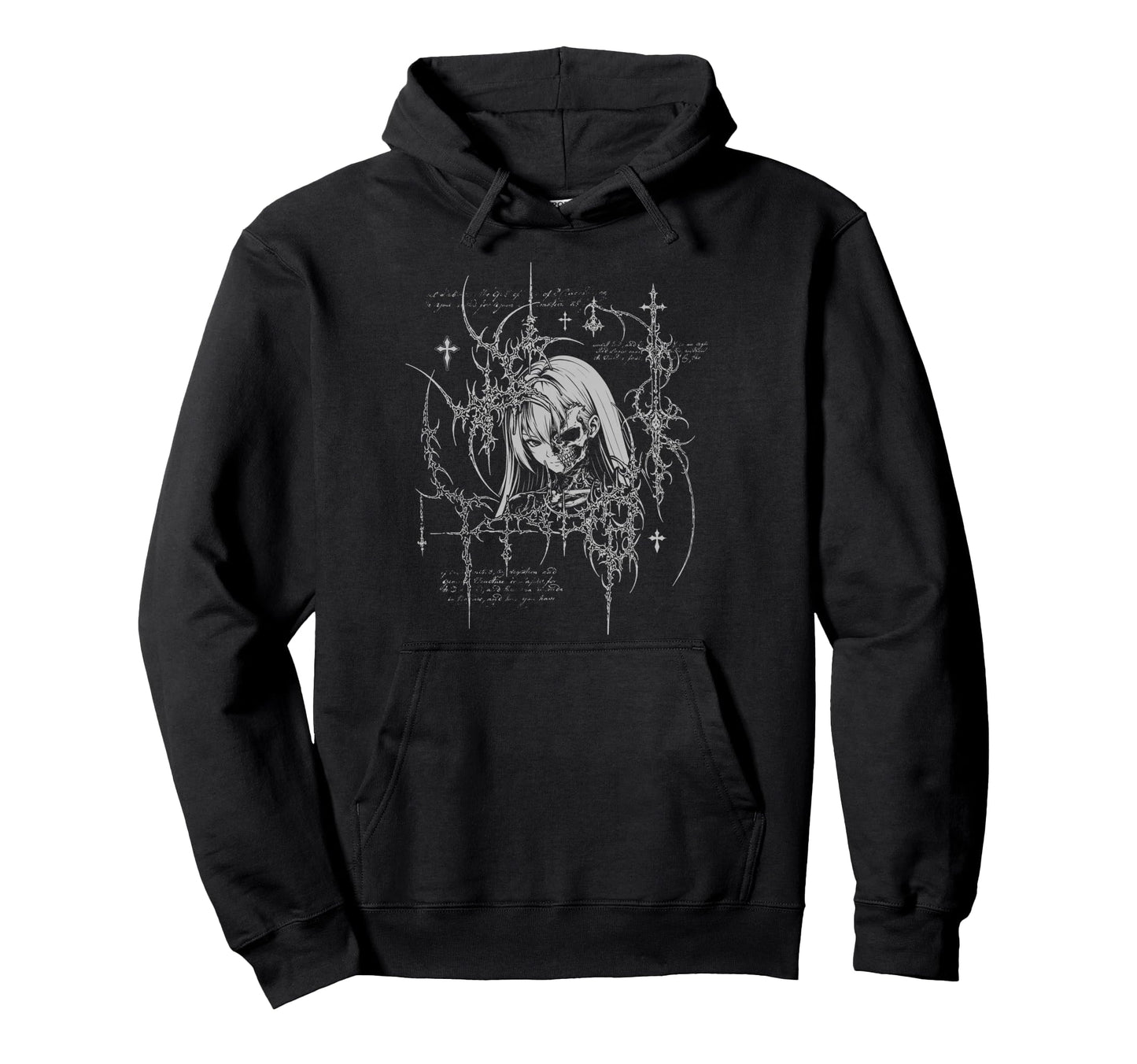 Y2K Grunge Anime Goth Alt Hoodie - Casual Everyday Wear for Adults