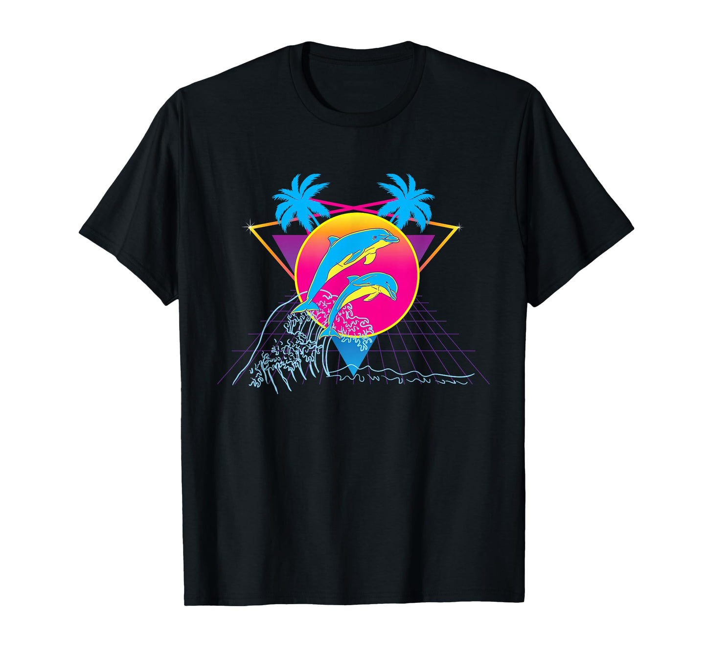 Vaporwave Dolphin Vaporwave Aesthetic T-Shirt - Trendy Graphic Unisex