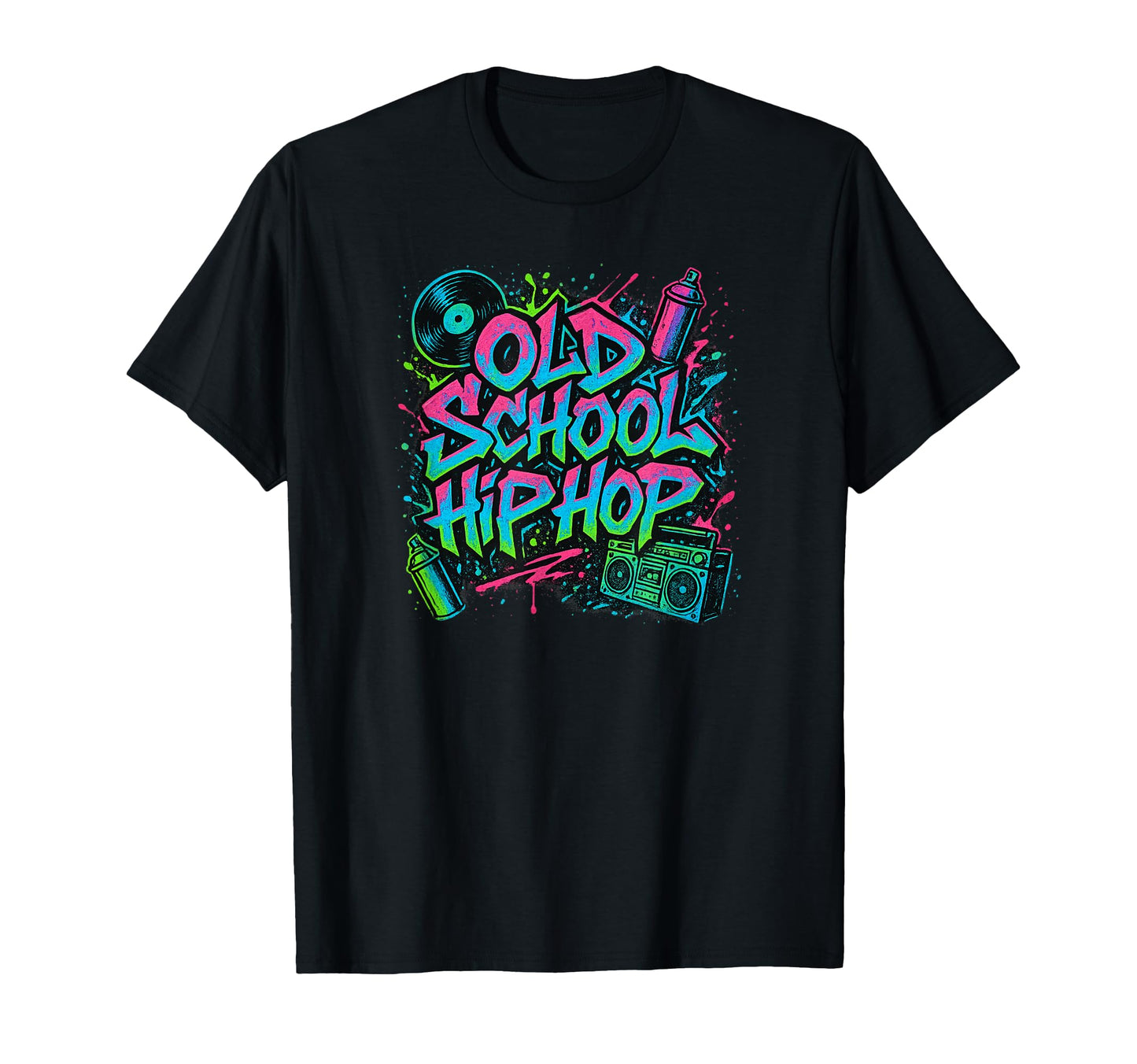 Raised Old School Hip Hop Rap Vinyl T-Shirt - Novelty Apparel for Adults