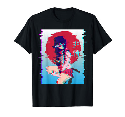 Japanese Anime School Heartless Vaporwave T-Shirt - Unique Graphic Unisex