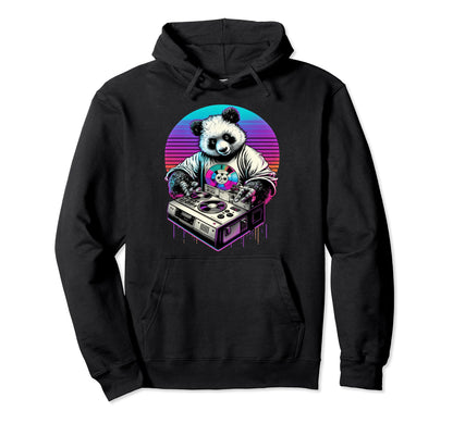 Vaporwave Aesthetic Synthie Wave Panda Wave Hoodie - Unique Graphic Unisex