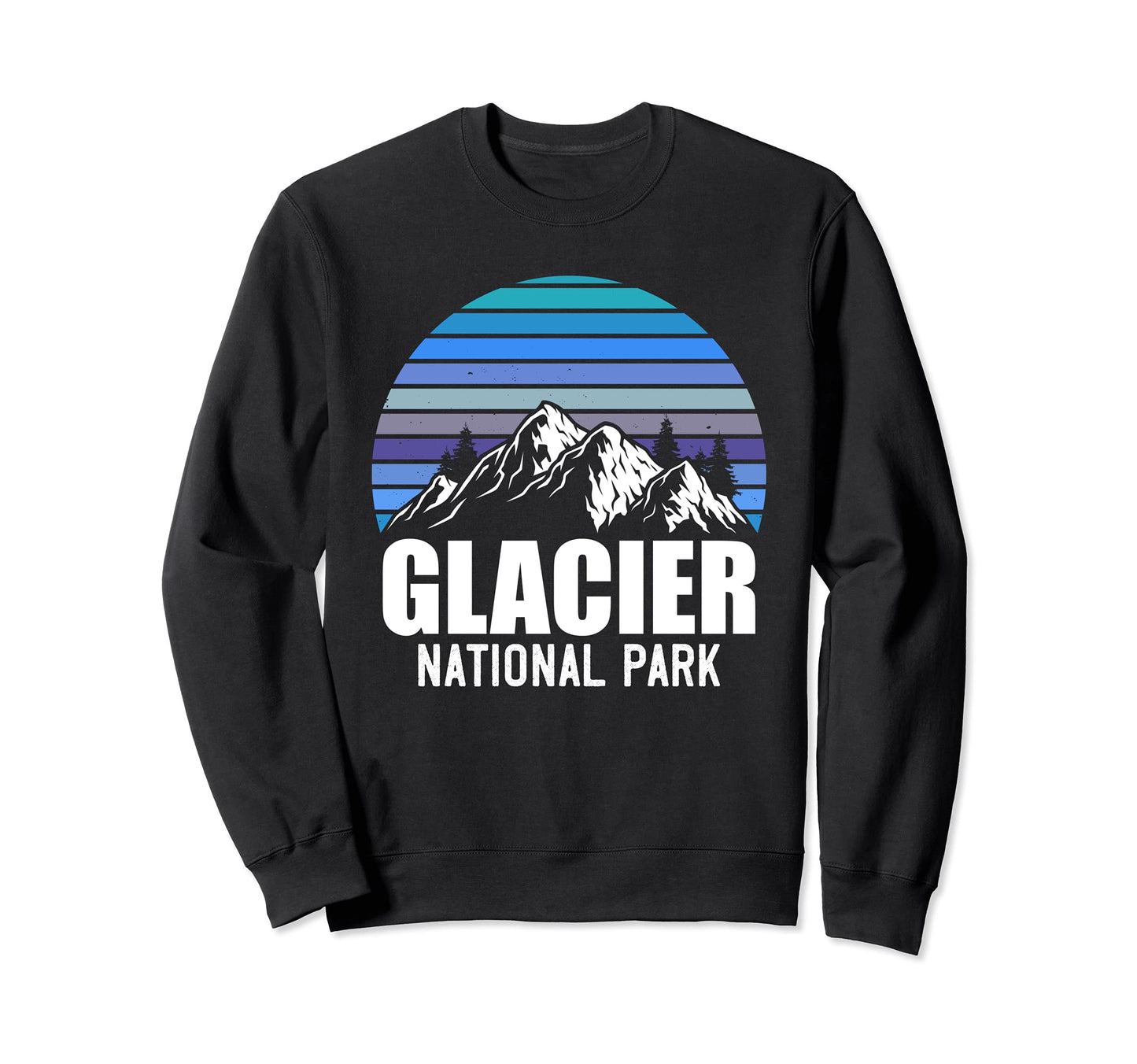Glacier National Park Camping Hiking Sweatshirt - Trendy Graphic Men Women