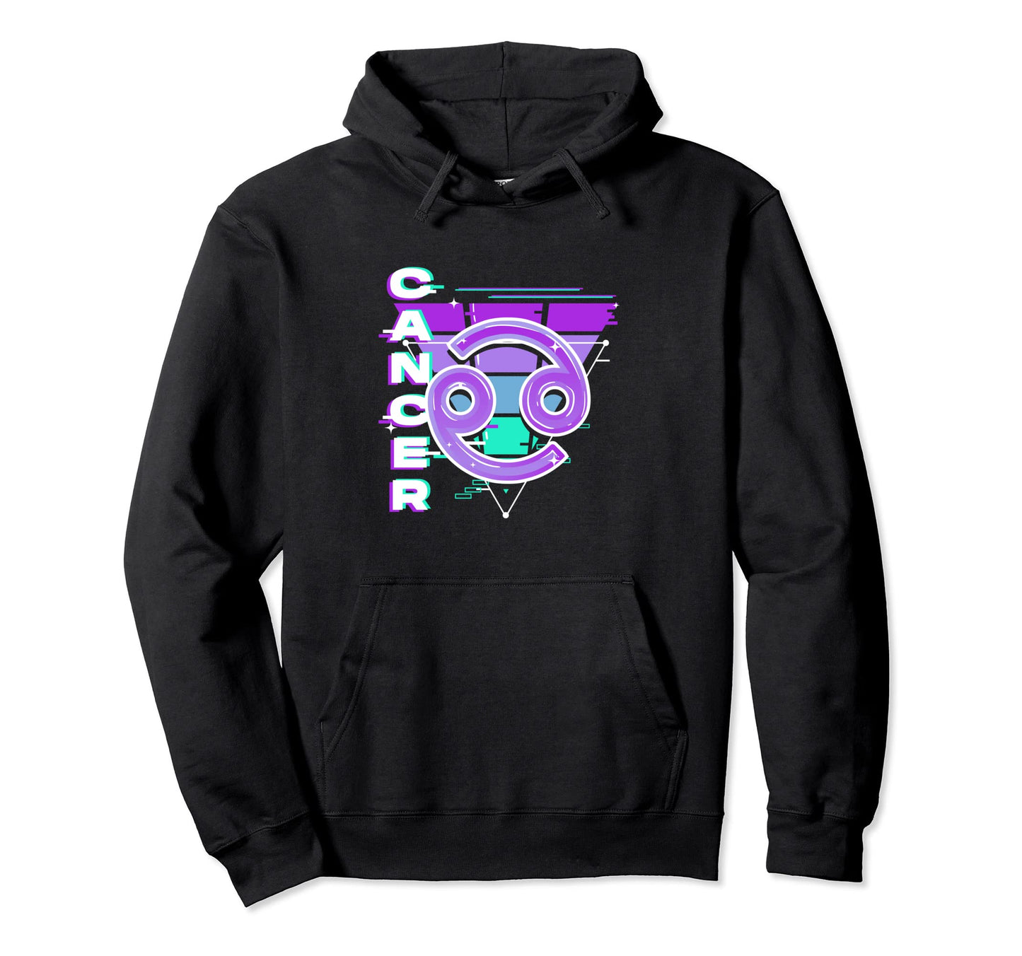 Cancer Zodiac Sign Vaporwave Hoodie - Casual Everyday Wear Unisex