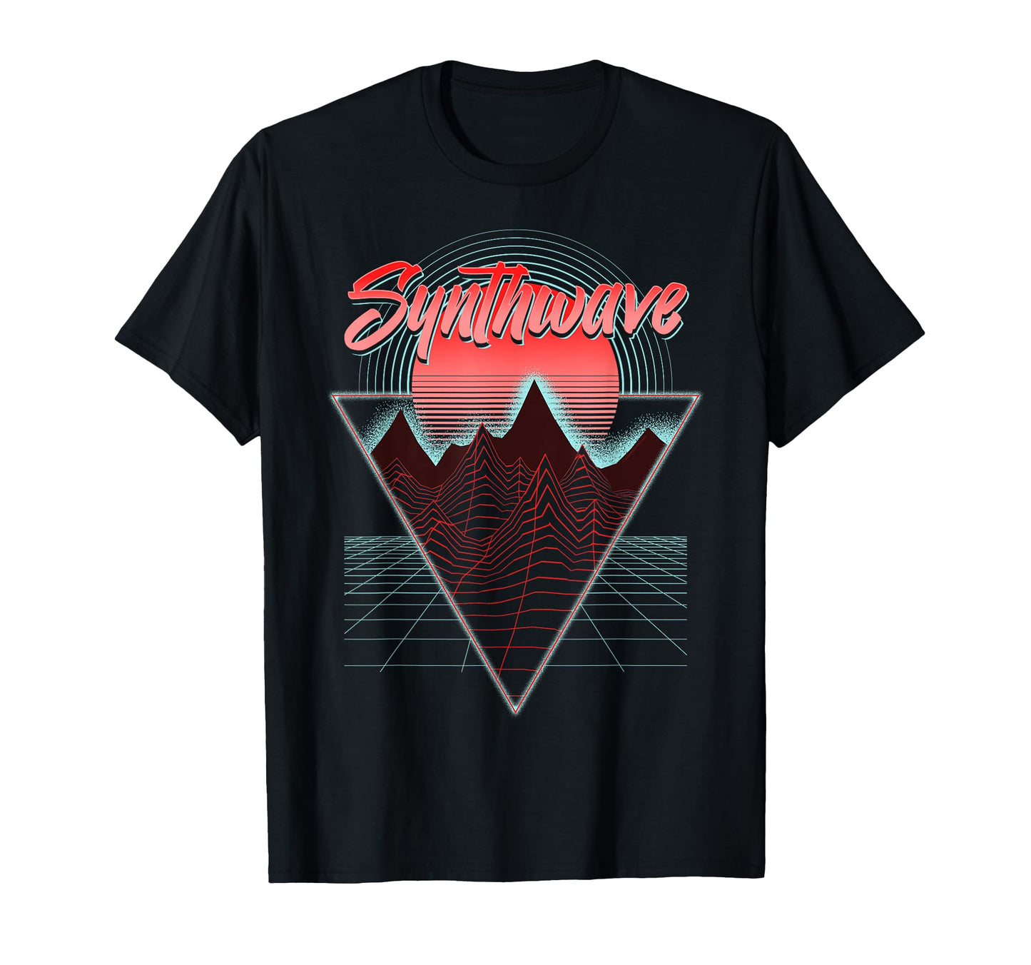 Synthwave Mountain Sunrise Vaporwave T-Shirt - Graphic Print for Adults