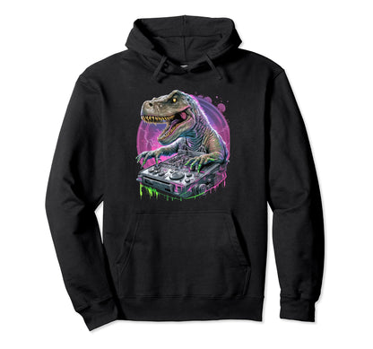 Vaporwave Aesthetic T Rex Dinosaur Hoodie - Graphic Print Unisex