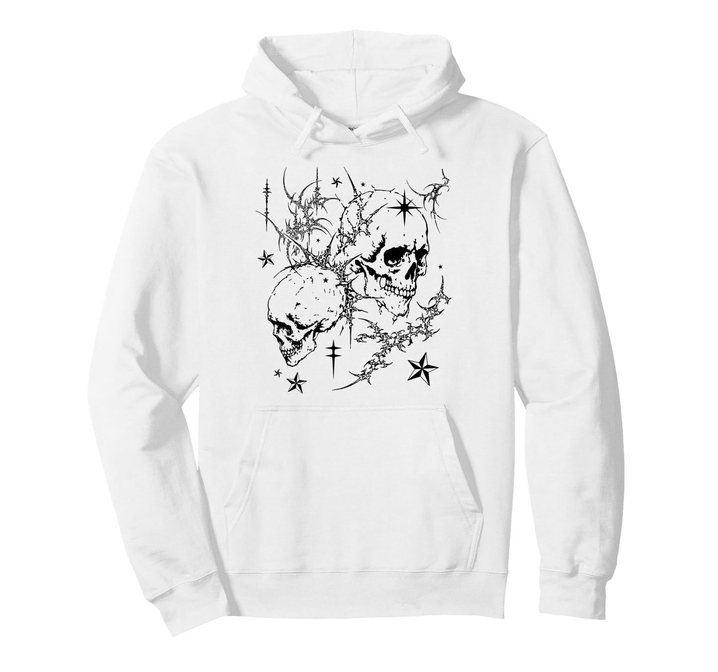 Skull Y2K Grunge Goth Alt Sigilism Hoodie - Casual Everyday Wear Men Women