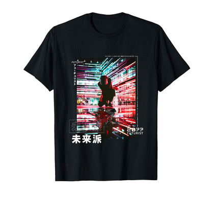 Radiant Futuristic Cyberpunk T-Shirt - Fun Novelty Design Men Women