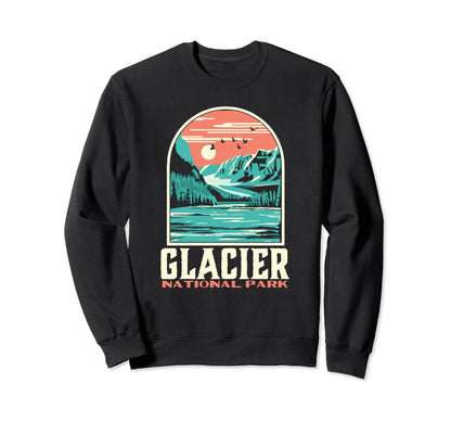 Glacier National Park Montana Sweatshirt - Fun Novelty Design Unisex