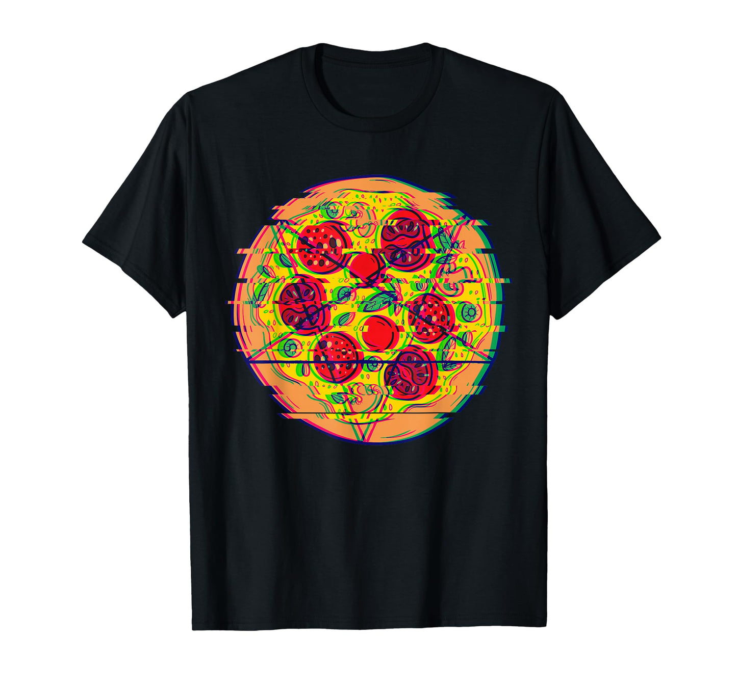 Pizza Pentagram Occult Vaporwave T-Shirt - Aesthetic Graphic Men Women