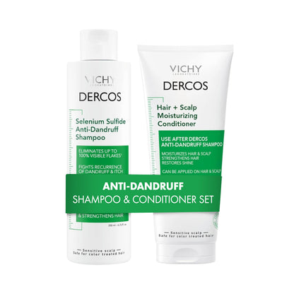 Vichy Dercos Anti-Dandruff Shampoo for Oily Hair - Dermatologically Tested, Selenium Sulfide, 13.20 fl oz