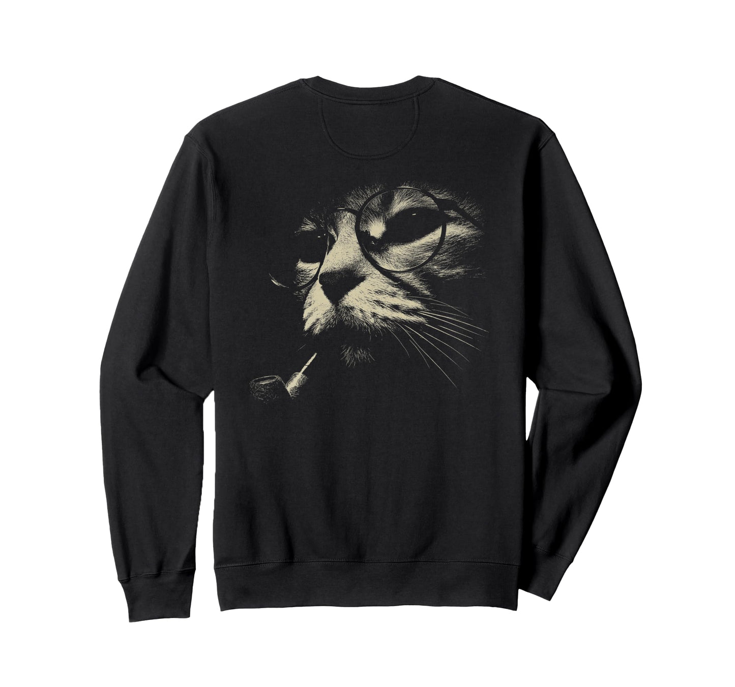 Cat Smoking Pipe Glasses Grunge Sweatshirt - Streetwear Style Men Women