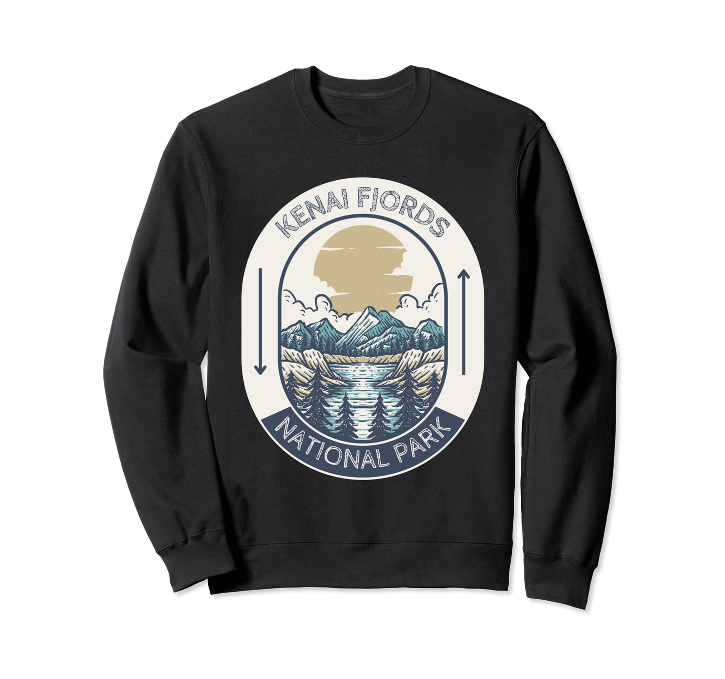 Kenai Fjords National Park Alaska Sweatshirt - Minimalist Print Unisex