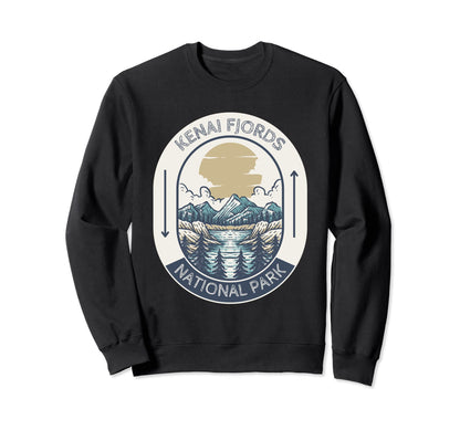 Kenai Fjords National Park Alaska Sweatshirt - Minimalist Print Unisex