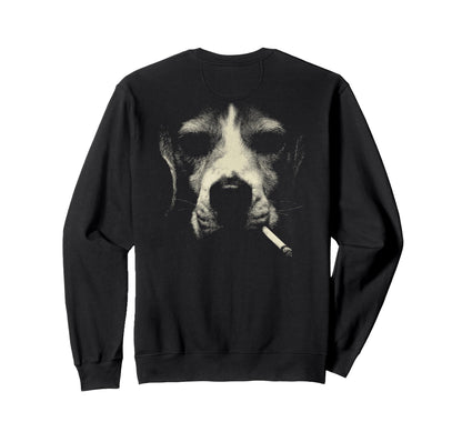 Beagle Smoking Cigarette Grunge Sweatshirt - Fun Novelty Design Men Women