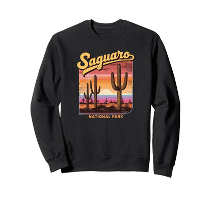 Saguaro National Park Sunset Sweatshirt - Streetwear Style Men Women