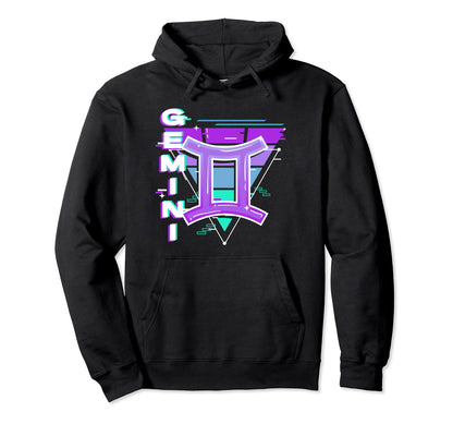 Gemini Zodiac Sign Vaporwave Hoodie - Custom Art Print Men Women