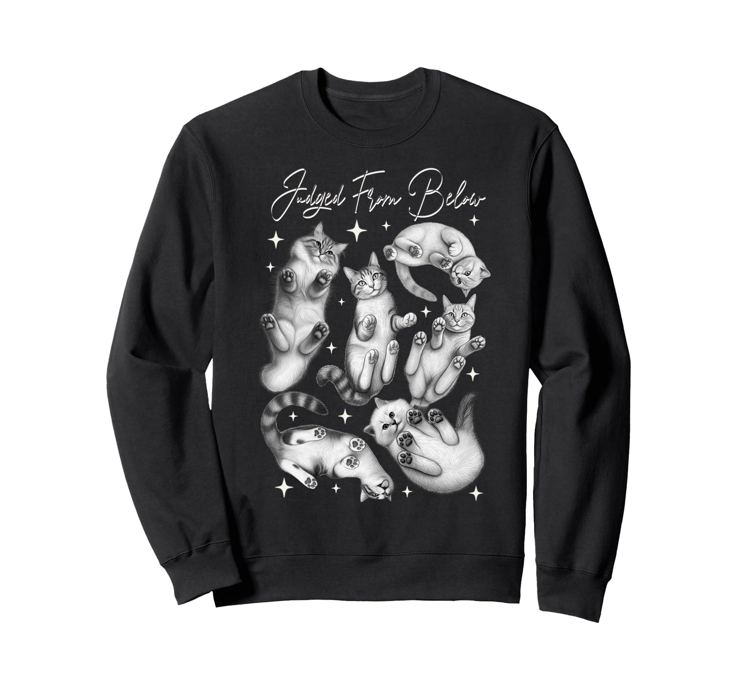 Judged From Below Funny Cats Sweatshirt - Aesthetic Graphic Men Women