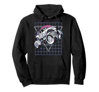 Vaporwave Aesthetic Monster Truck Hoodie - Unique Graphic for Adults