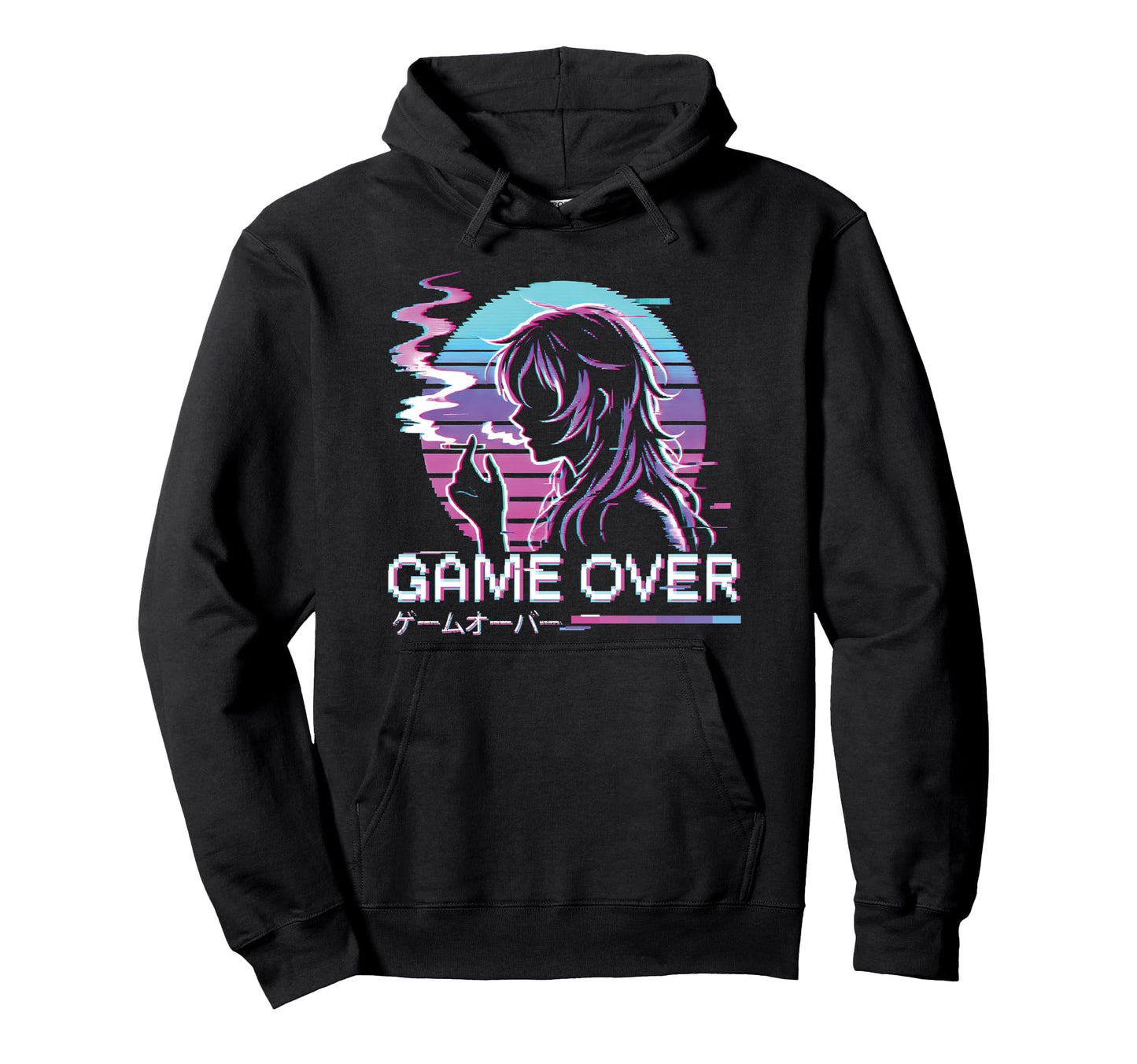 Japanese Vaporwave Aesthetic Sad Anime Hoodie - Unique Graphic Unisex