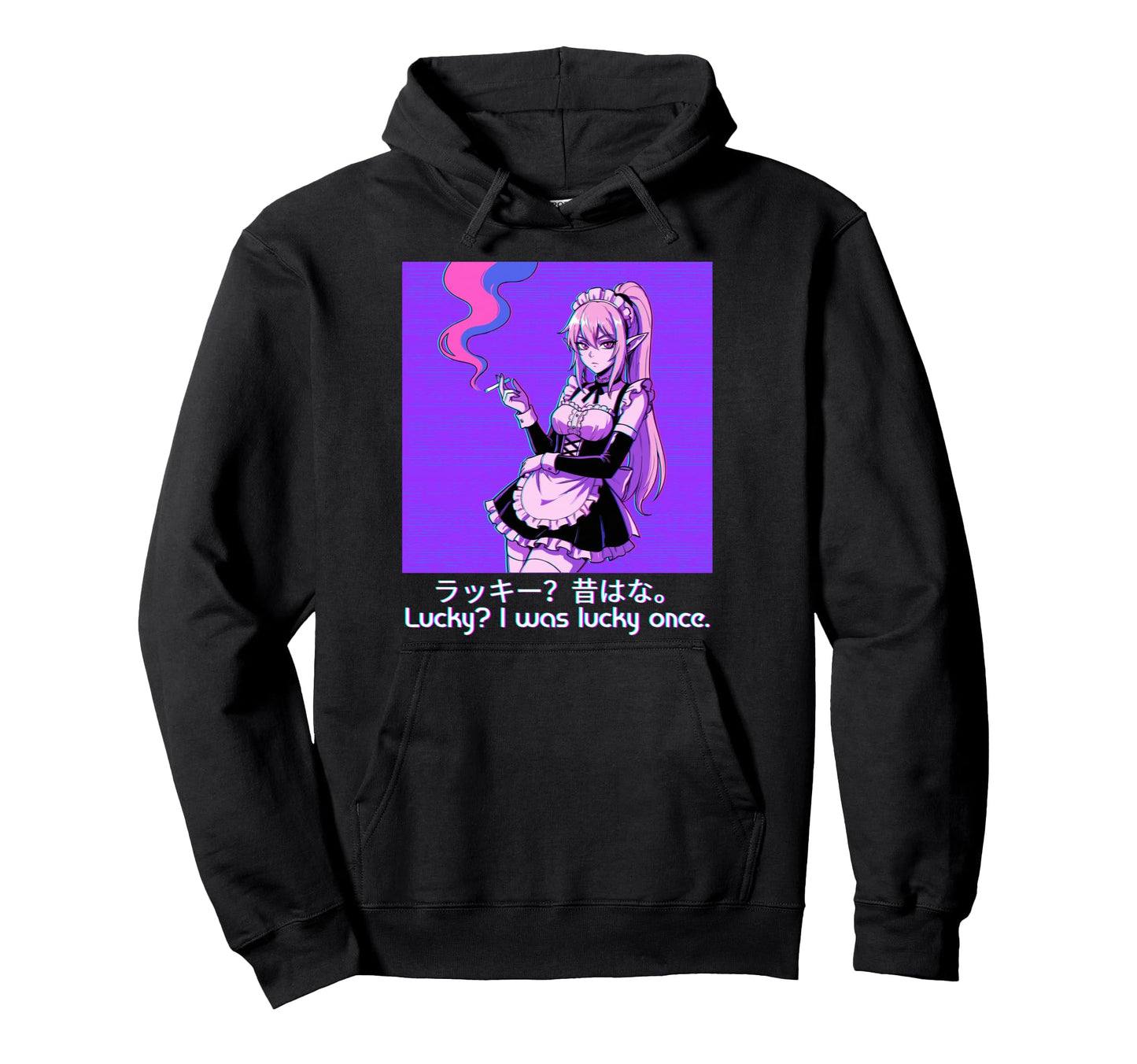 Vaporwave Aesthetic Elf Maid Egirl Eboy Hoodie - Novelty Apparel Men Women
