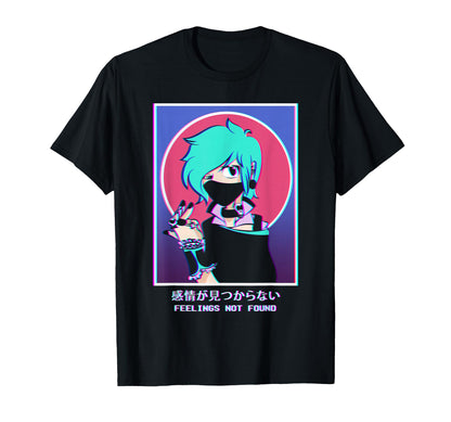 Feelings Not Found Goth Anime Vaporwave T-Shirt - Aesthetic Graphic Unisex