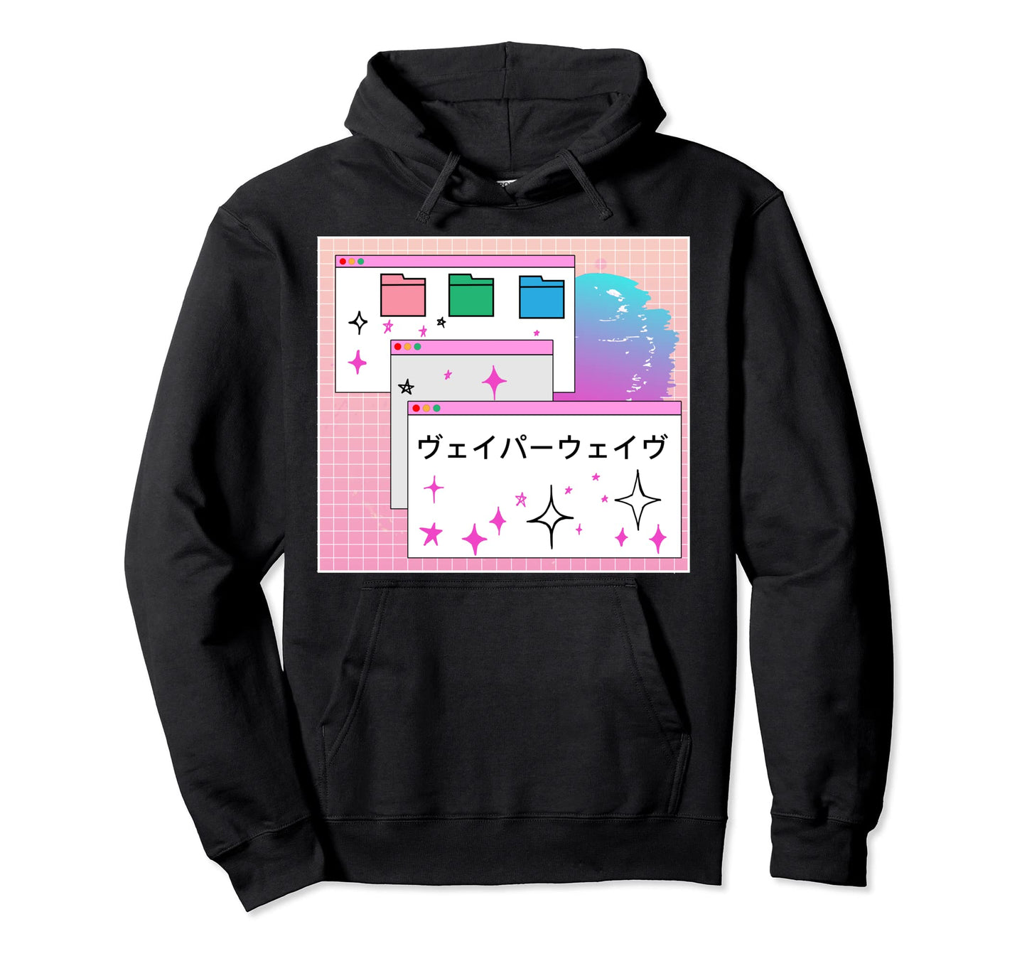 90S Vaporwave Aesthetic Grunge Kawaii Hoodie - Minimalist Print Unisex