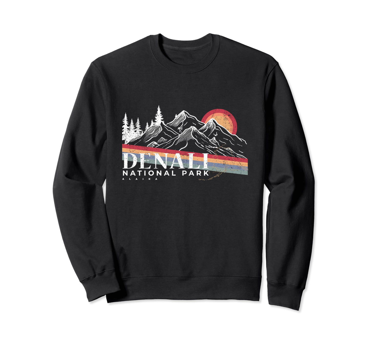 Denali National Park Alaska Sweatshirt - Trendy Graphic for Adults