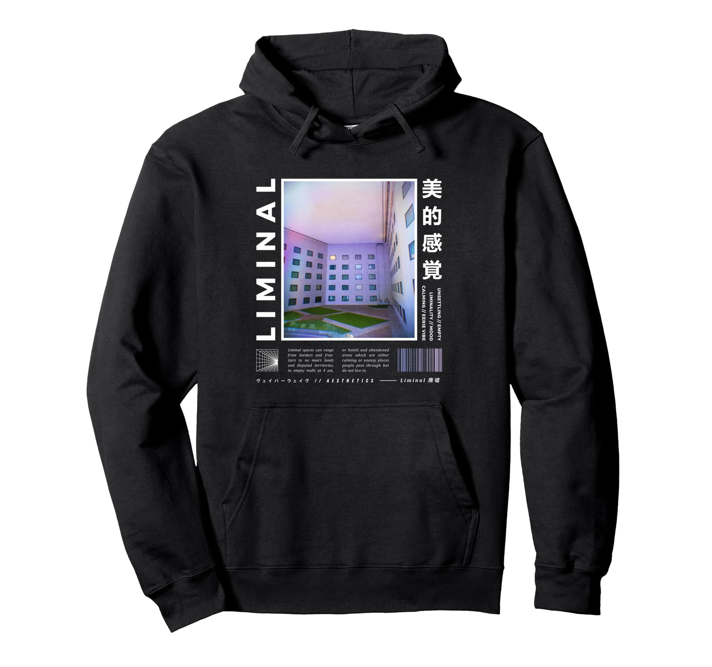 Liminal Spaces Vaporwave Aesthetic Hoodie - Trendy Graphic for Adults