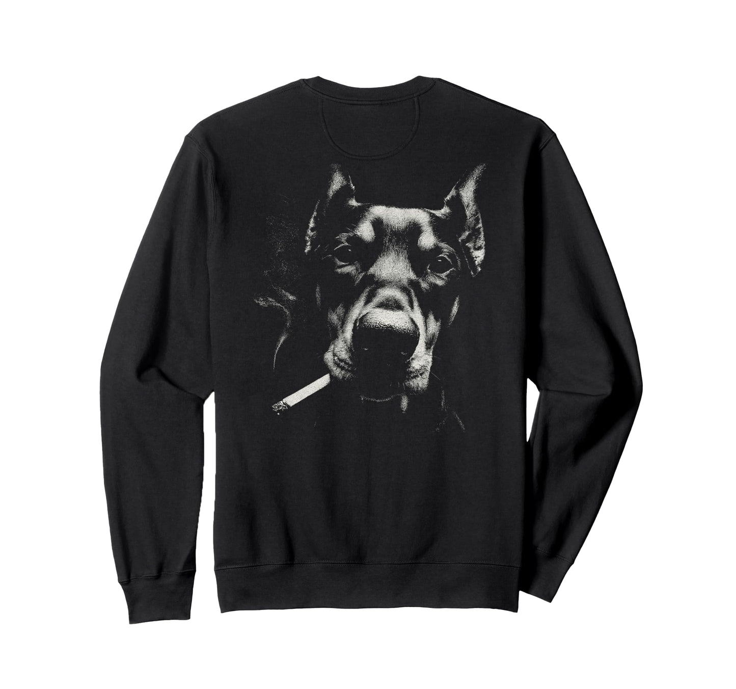 Doberman Smoking Cigarette Sweatshirt - Fun Novelty Design for Adults