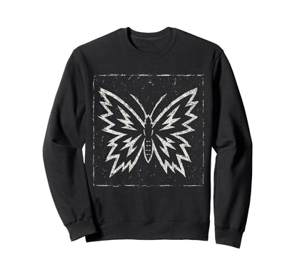 Punk Butterfly Analog Goth Emo Alt Sweatshirt - Aesthetic Graphic Unisex