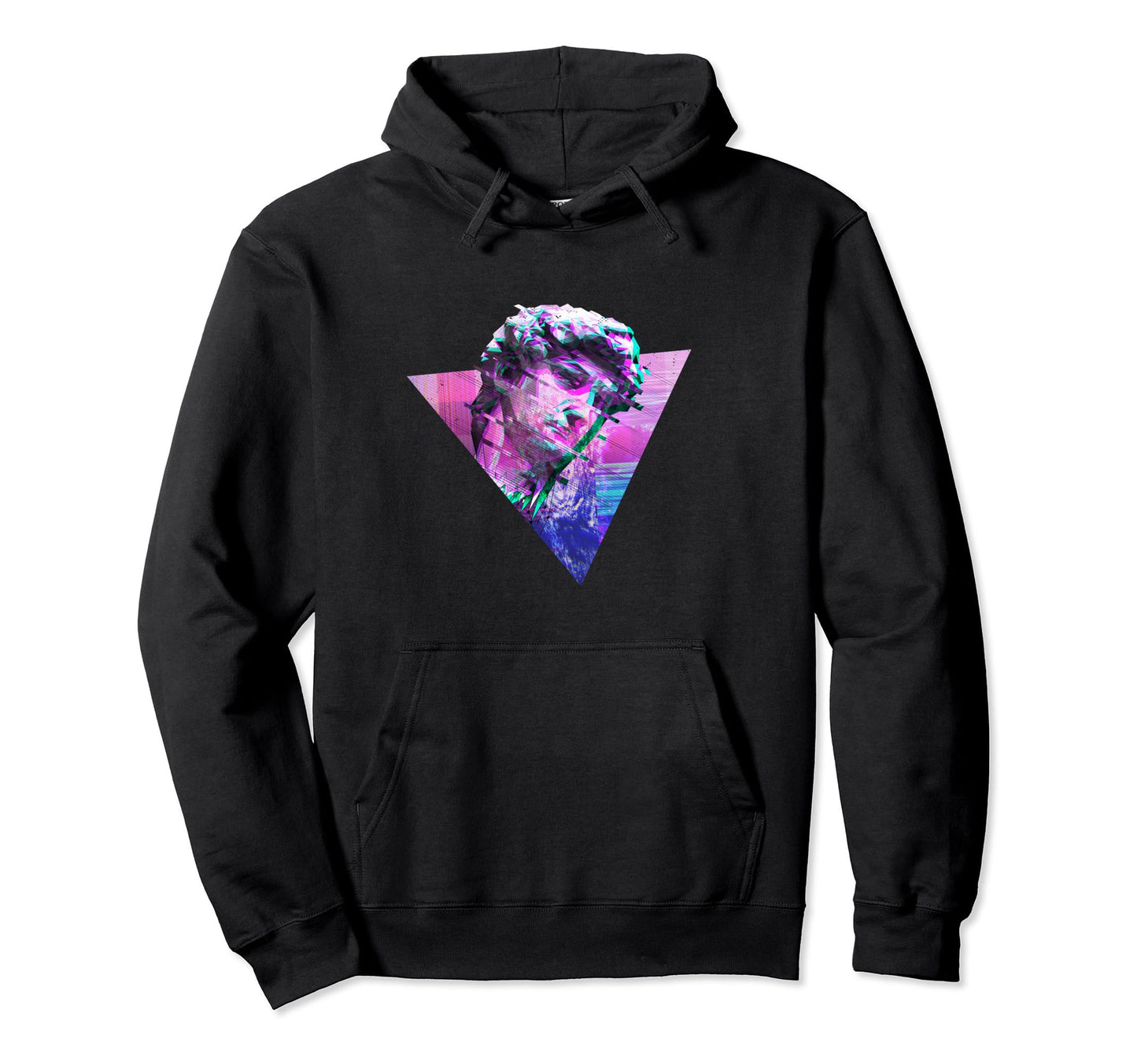Thinking Statue Glitch Vaporwave Hoodie - Casual Everyday Wear Men Women