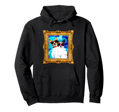 Funny Dogs Portrait Retrowave Hoodie - Aesthetic Graphic Men Women