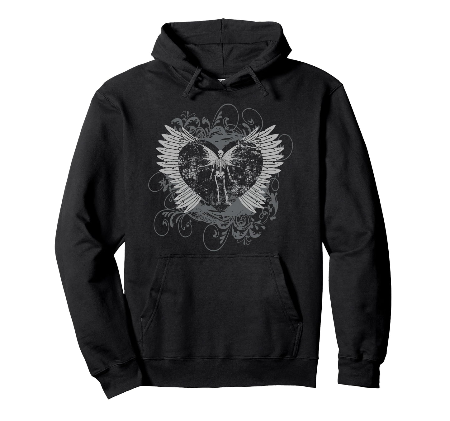 Y2K Fairy Wings Skeleton Alt Goth Hoodie - Custom Art Print for Adults