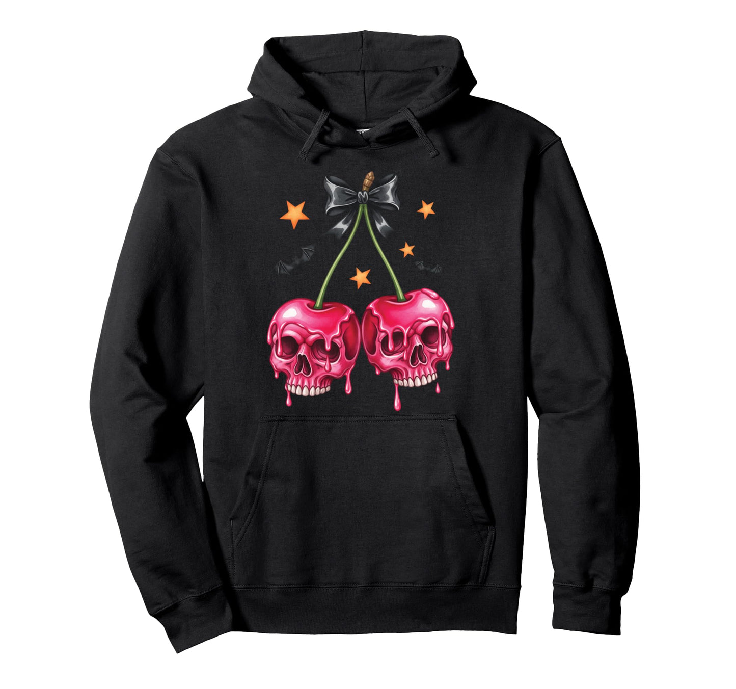 Halloween Skull Cherries Dark Hoodie - Aesthetic Graphic Men Women