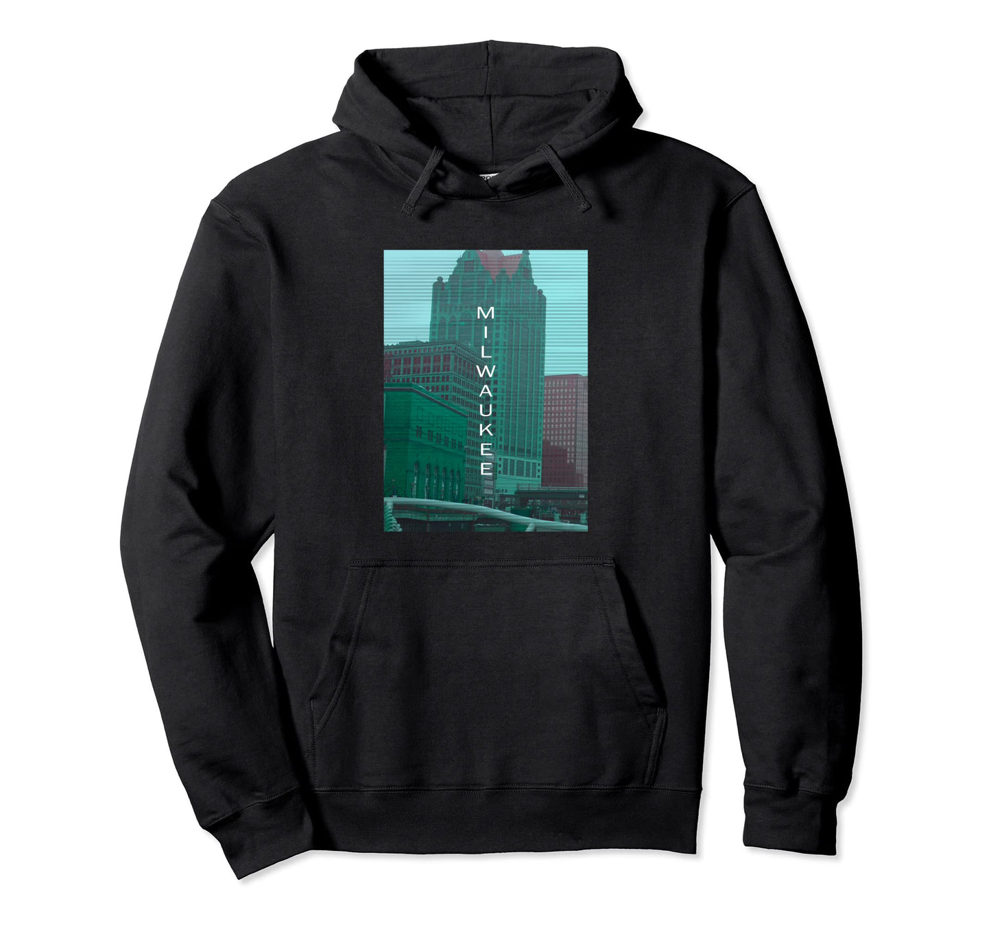 Wisconsin Vaporwave Aesthetic Hoodie - Casual Everyday Wear for Adults