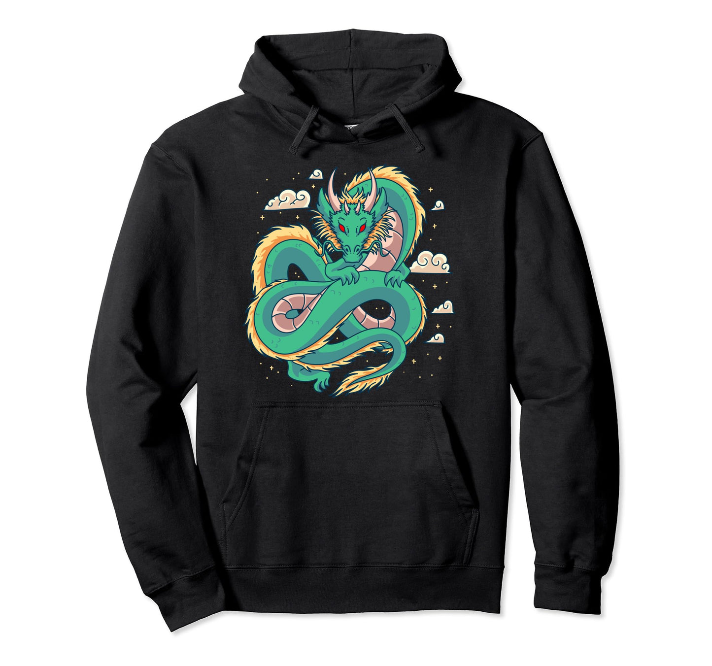 Dragon Grunge Glitch Aesthetic Japan Dragon Hoodie - Novelty Apparel Unisex