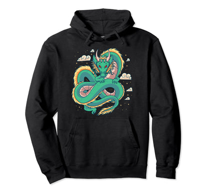 Dragon Grunge Glitch Aesthetic Japan Dragon Hoodie - Novelty Apparel Unisex