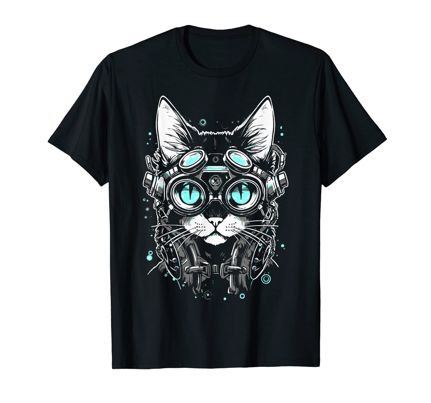 Futuristic Cat Japanese Cyberpunk T-Shirt - Minimalist Print Men Women