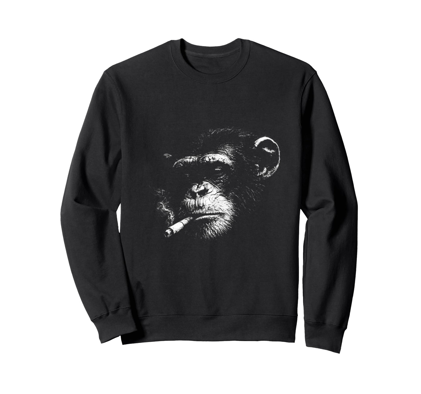 Grunge Cigarette Chimpanzee Meme Sweatshirt - Trendy Graphic for Adults