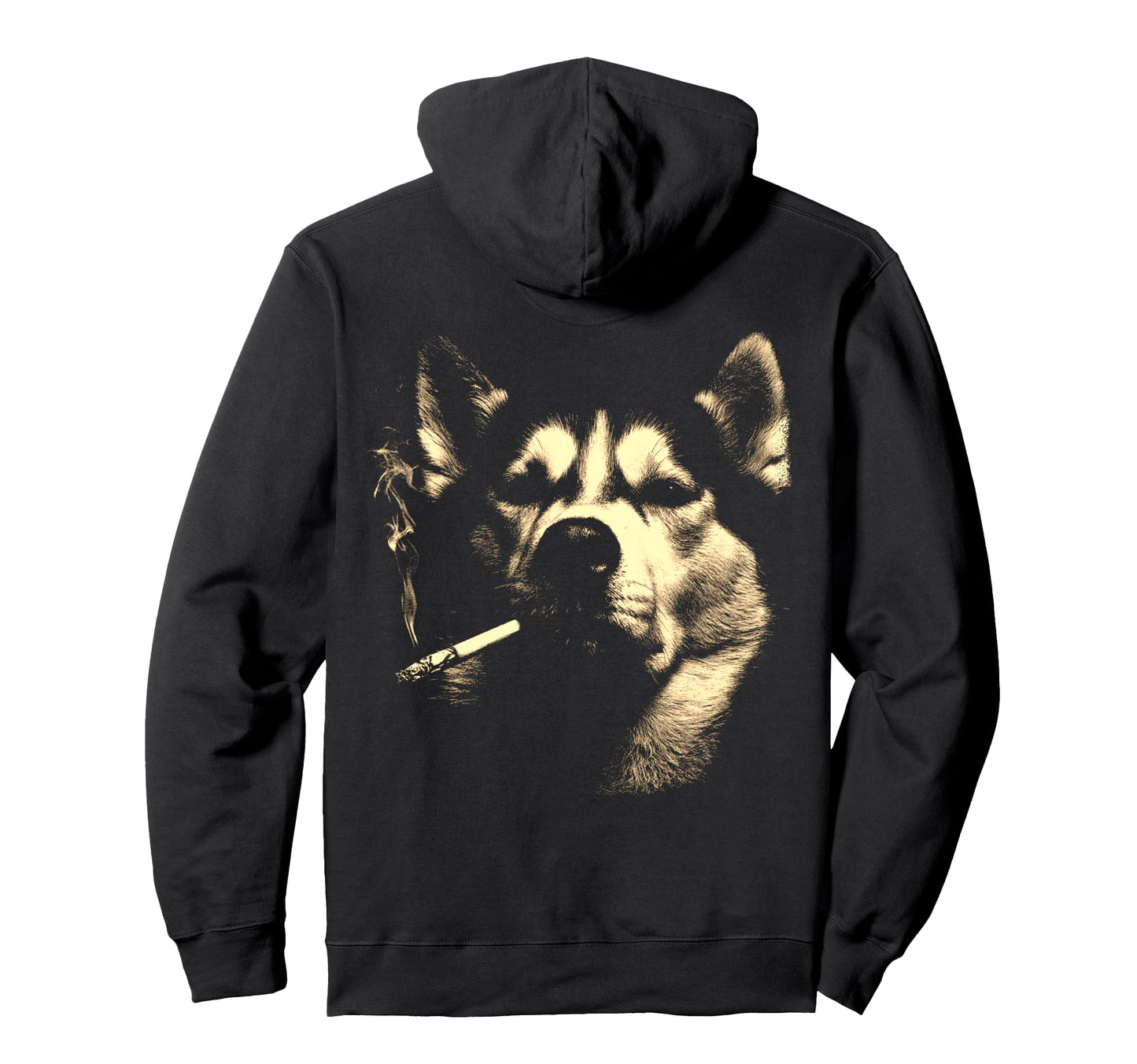 Siberian Husky Smoking Cigarette Hoodie - Casual Everyday Wear Men Women