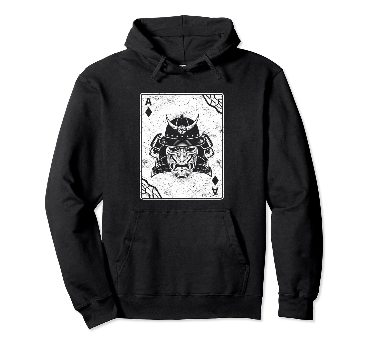 Oni Mask Card Glitch Anime Aesthetic Hoodie - Casual Everyday Wear Unisex