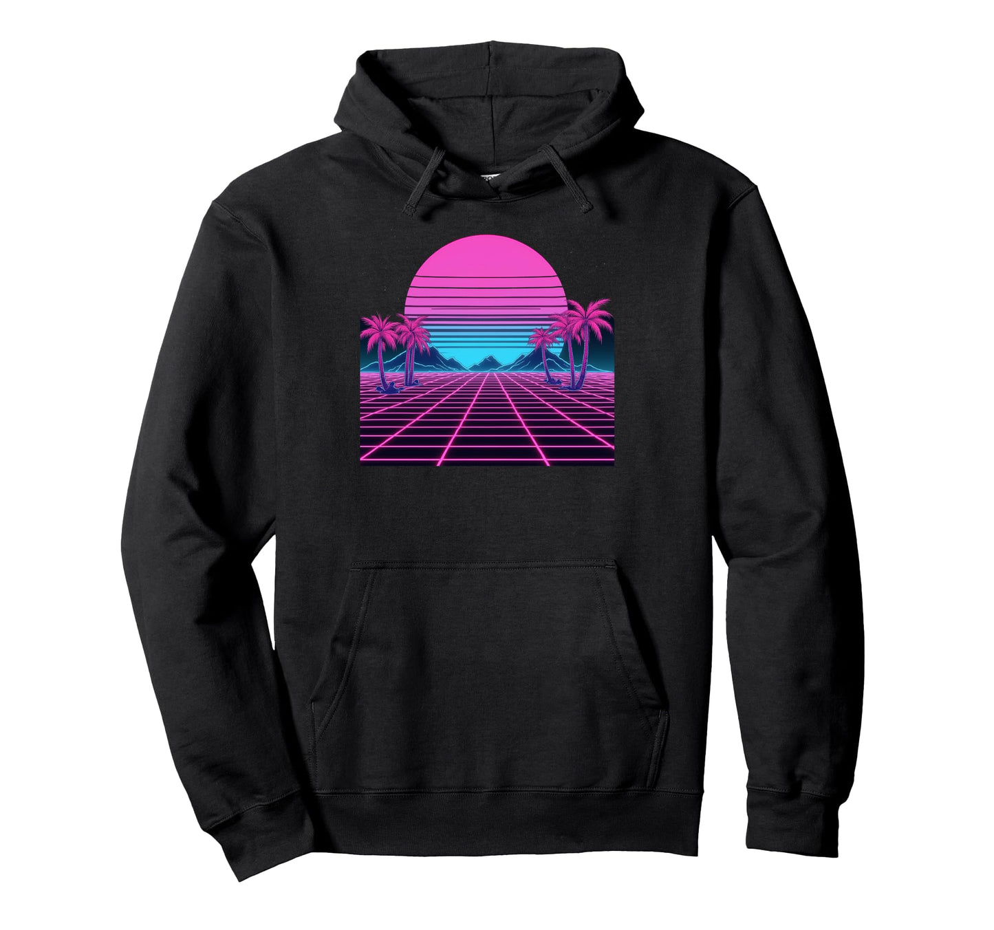 80S Vaporwave Aesthetic Palm Trees Hoodie - Trendy Graphic Men Women