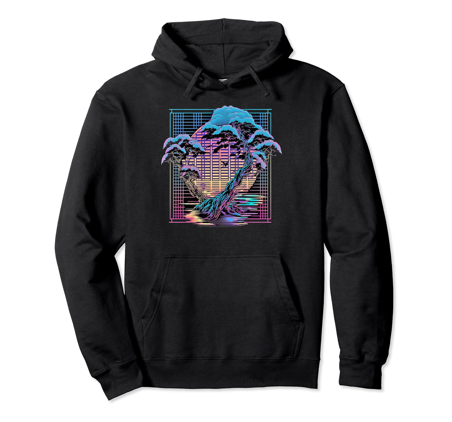 Aesthetic Vaporwave Cherry Blossom Hoodie - Minimalist Print Men Women