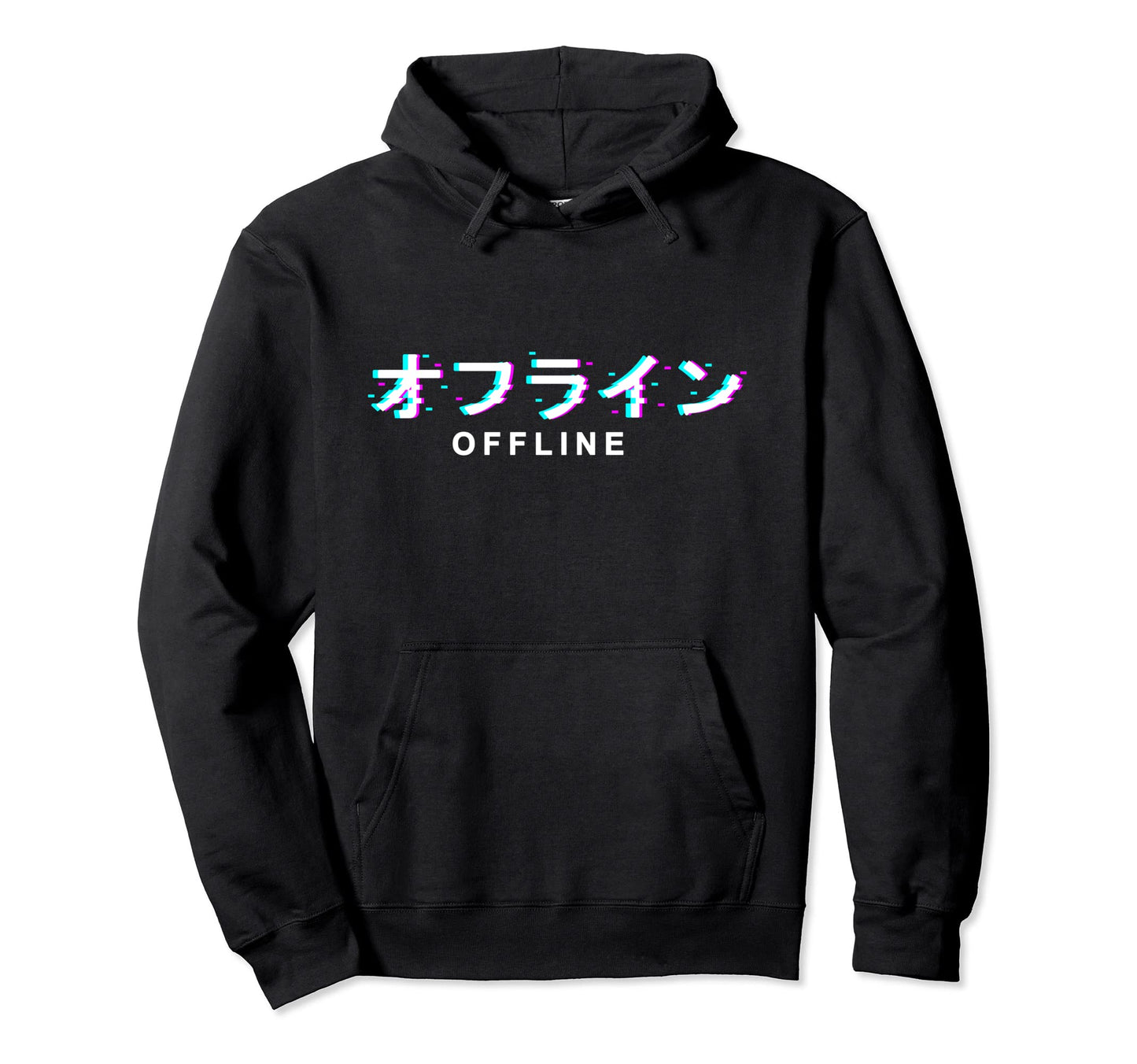 Japanese Offline Vaporwave Synthwave Hoodie - Streetwear Style for Adults