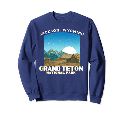 Grand Teton National Park Wpa Barn Sweatshirt - Novelty Apparel Men Women