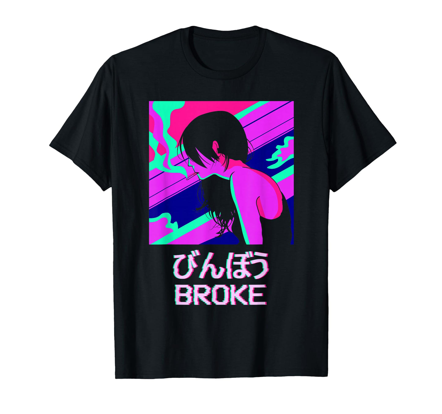 Broke Lofi Anime Japanese Vaporwave T-Shirt - Novelty Apparel Men Women