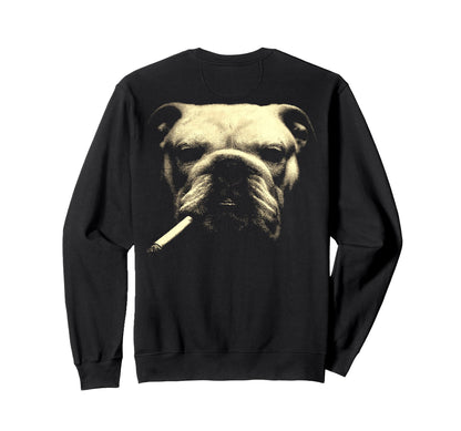 English Bulldog Smoking Sweatshirt - Fun Novelty Design Men Women