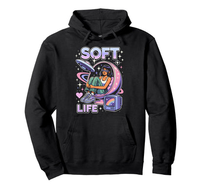 Soft Life Aesthetic Y2K Pastel Vaporwave Hoodie - Novelty Apparel Unisex